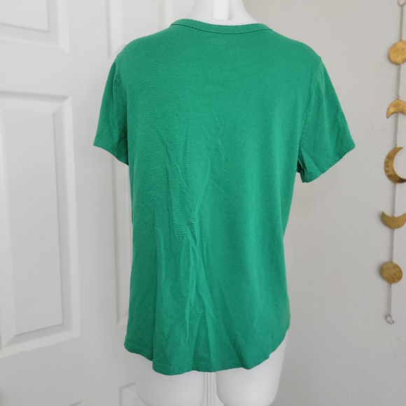 Old Navy Everywear TShirt 'Two Of A Kind' Palm Tree Patch Green L EUC - Picture 3 of 4